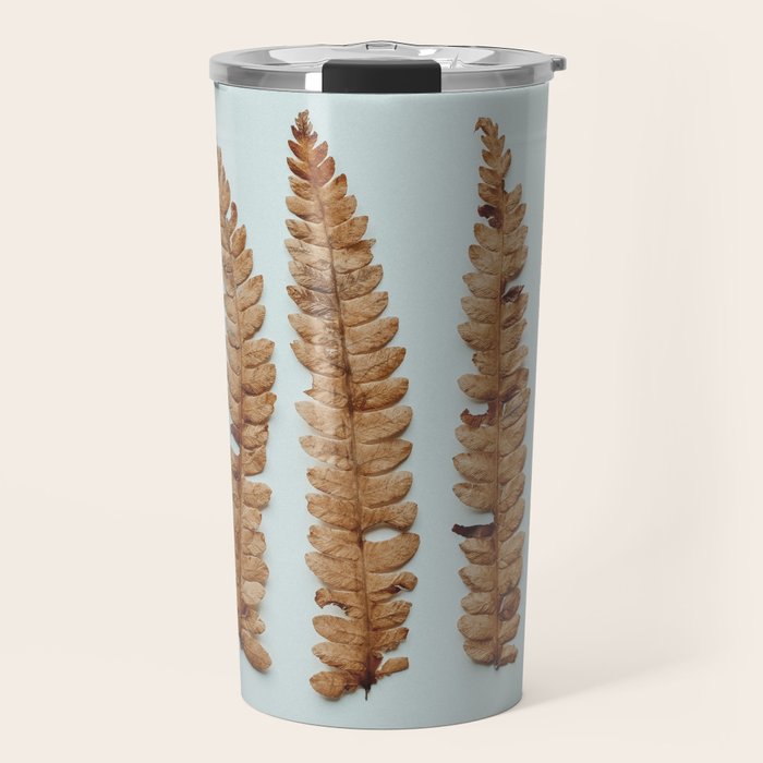 Deconstructed Fern x Minimalist botanical leaf autumn photograph Travel Mug Gallery Image 1