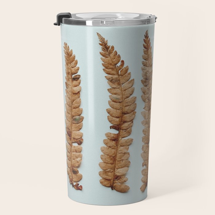 Deconstructed Fern x Minimalist botanical leaf autumn photograph Travel Mug Gallery Image 3