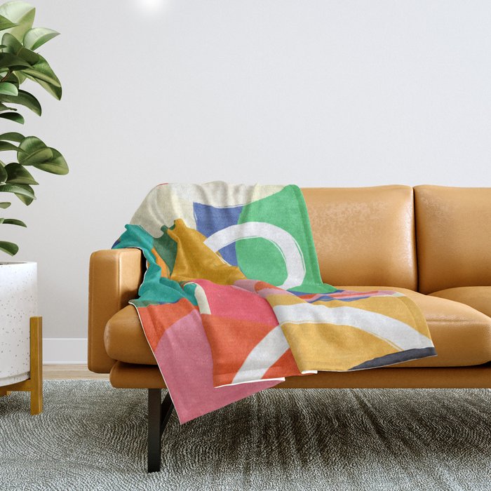 Modern Abstract Shape 02 Throw Blanket Gallery Image 1