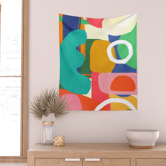 Modern Abstract Shape 02 Wall Tapestry Gallery Image 2