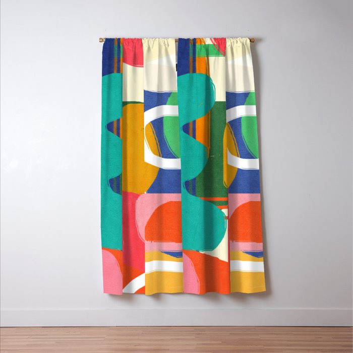 Modern Abstract Shape 02 Window Curtain Gallery Image 3