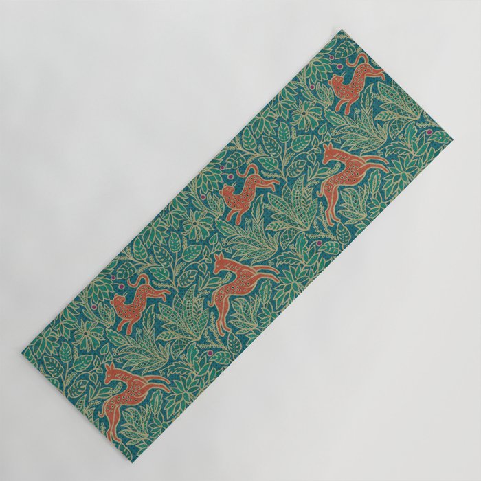 Jungle Fawn and Cat Yoga Mat Gallery Image 1