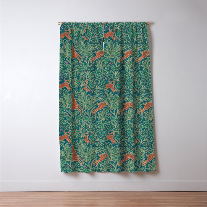 Jungle Fawn and Cat Window Curtain Gallery Image 3