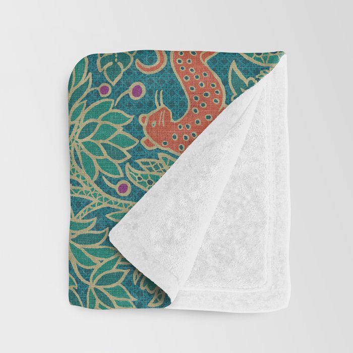Jungle Fawn and Cat Throw Blanket Gallery Image 3