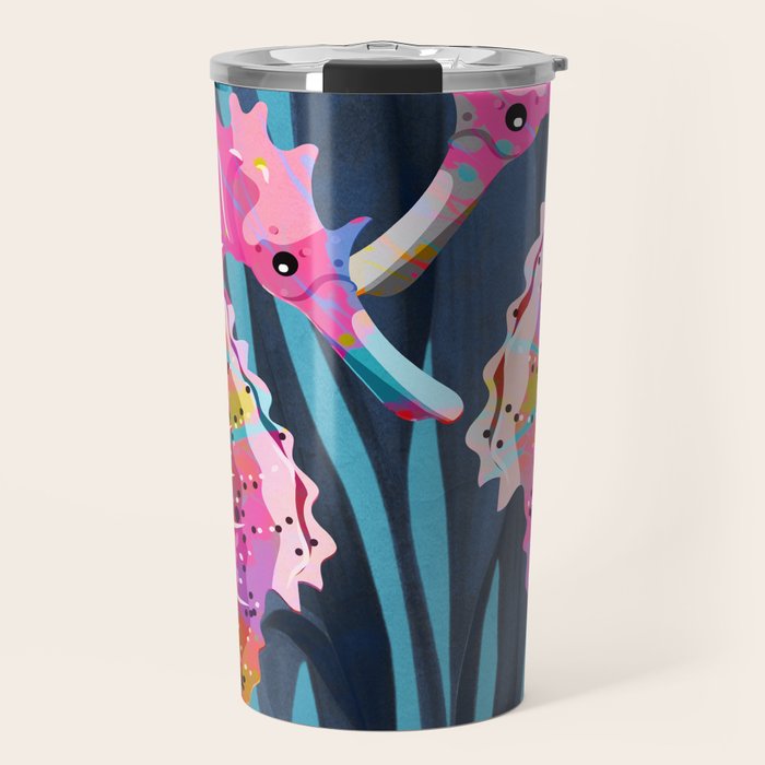 Colorful Seahorses Art 1 Travel Mug Gallery Image 1