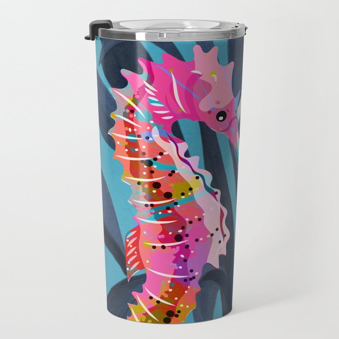 Colorful Seahorses Art 1 Travel Mug Gallery Image 3