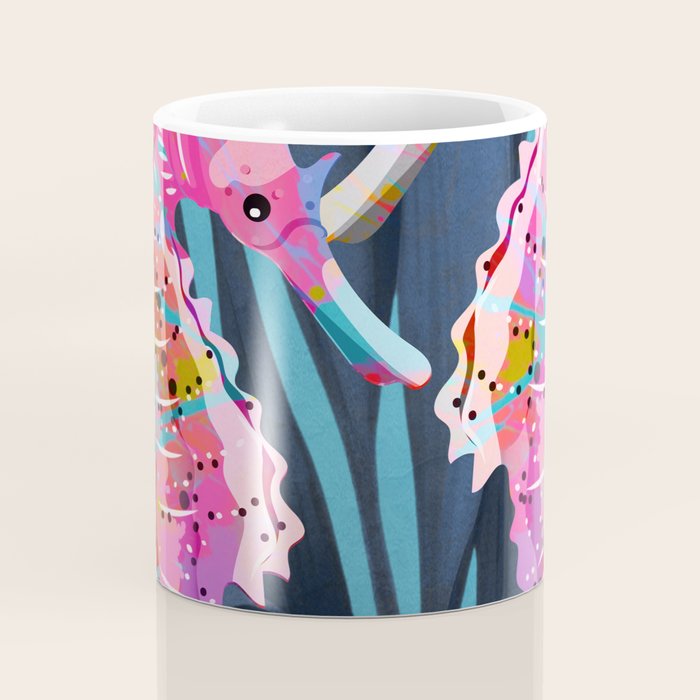 Colorful Seahorses Art 1 Coffee Mug Gallery Image 4