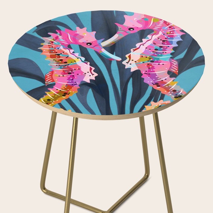 Colorful Seahorses Art 1 Side Table Gallery Image 2
