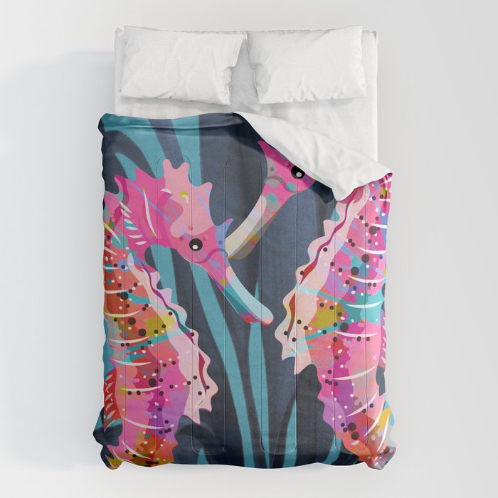 Colorful Seahorses Art 1 Comforter Gallery Image 6