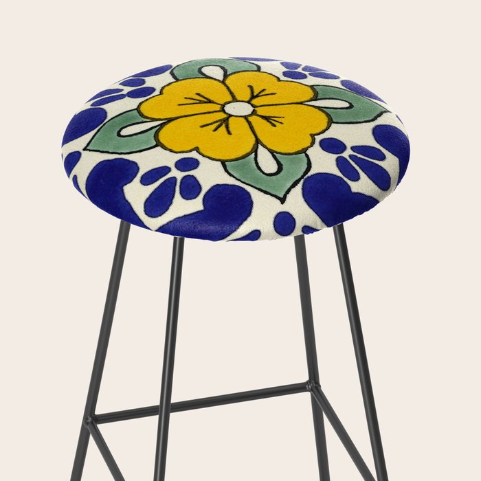 talavera mexican tile in yellow Stool Gallery Image 2