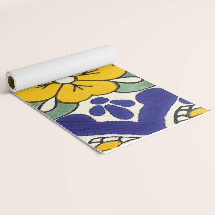talavera mexican tile in yellow Yoga Mat Gallery Image 2