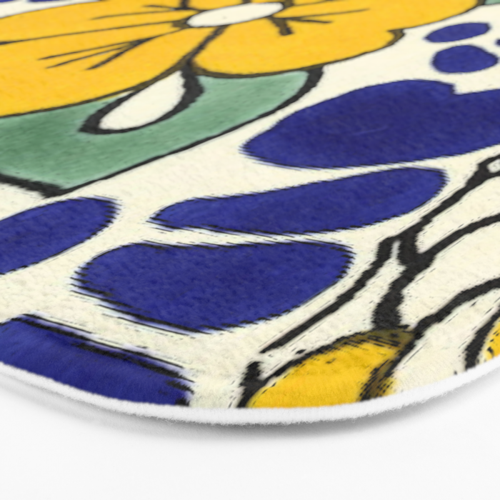 talavera mexican tile in yellow Bath Mat Gallery Image 3