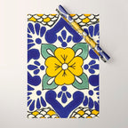 talavera mexican tile in yellow Wrapping Paper Gallery Image 1