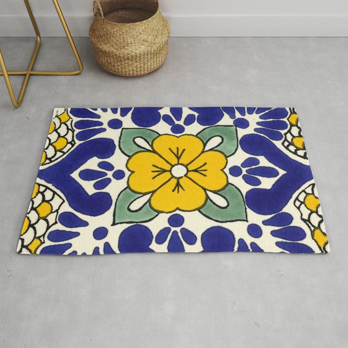 talavera mexican tile in yellow Rug Gallery Image 1