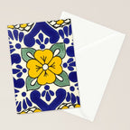 talavera mexican tile in yellow Stationery Card Gallery Image 2