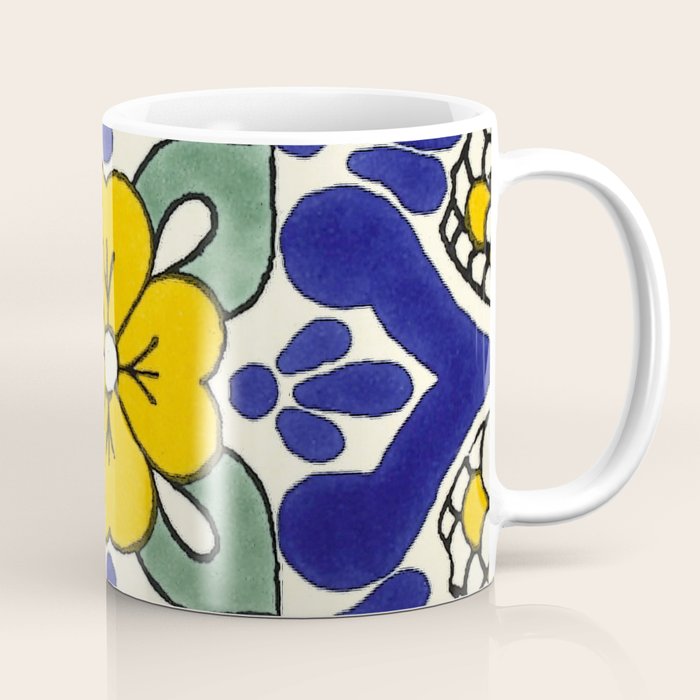 talavera mexican tile in yellow Coffee Mug Gallery Image 1