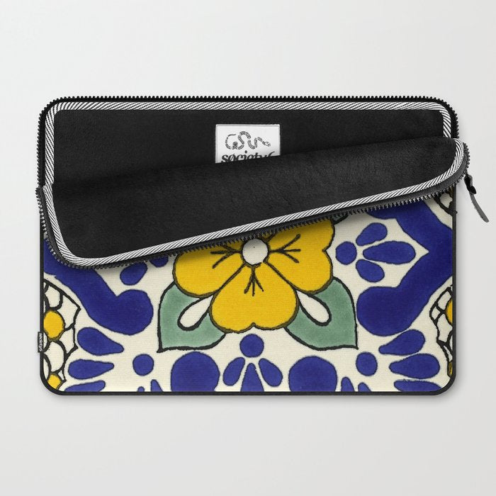 talavera mexican tile in yellow Laptop Sleeve Gallery Image 2