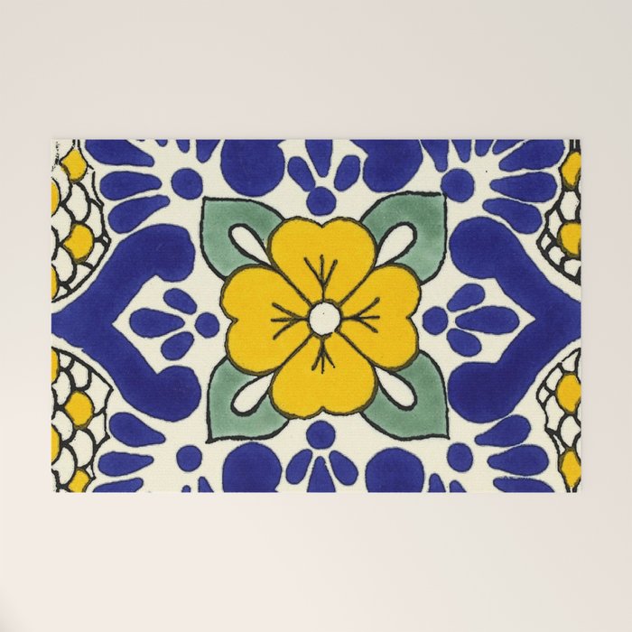 talavera mexican tile in yellow Welcome Mat