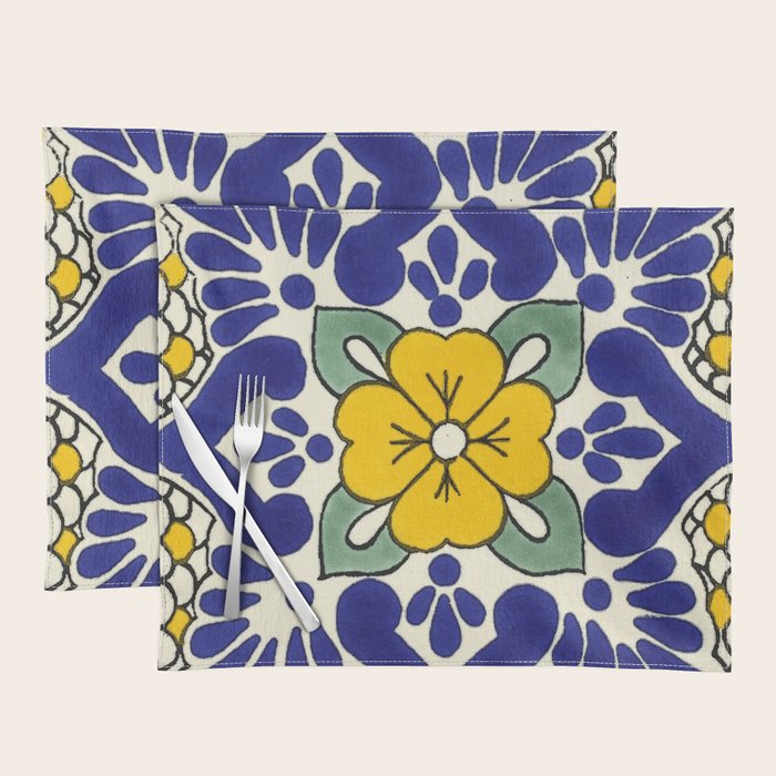 talavera mexican tile in yellow Placemat Gallery Image 1