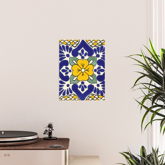 talavera mexican tile in yellow Poster Gallery Image 2