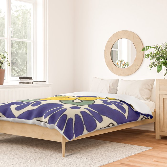talavera mexican tile in yellow Duvet Cover Gallery Image 2
