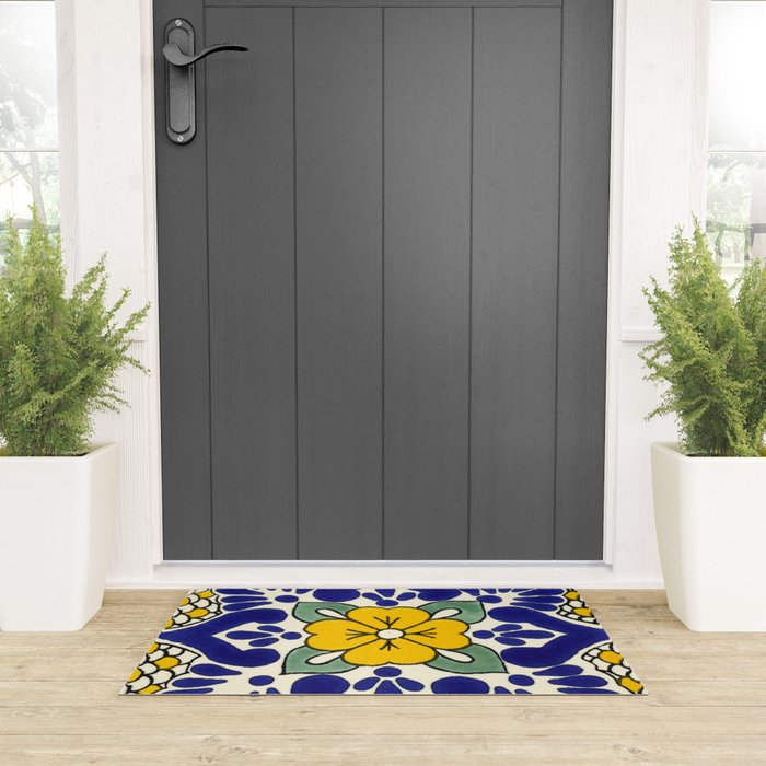 talavera mexican tile in yellow Welcome Mat Gallery Image 3
