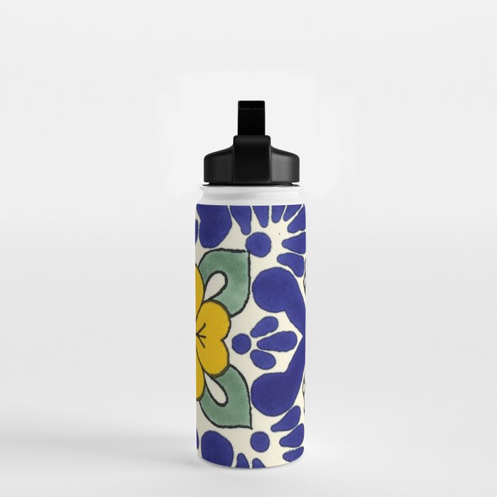talavera mexican tile in yellow Water Bottle Gallery Image 2