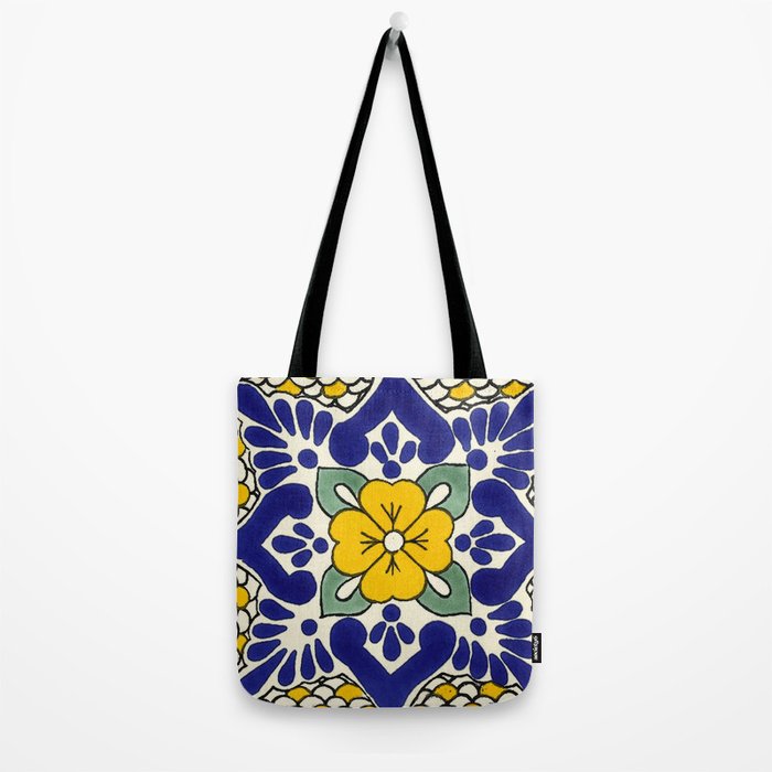 talavera mexican tile in yellow Tote Bag Gallery Image 2