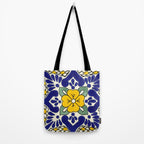 talavera mexican tile in yellow Tote Bag Gallery Image 2
