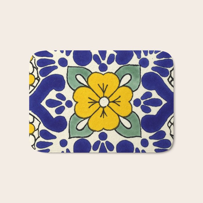 talavera mexican tile in yellow Bath Mat Gallery Image 1
