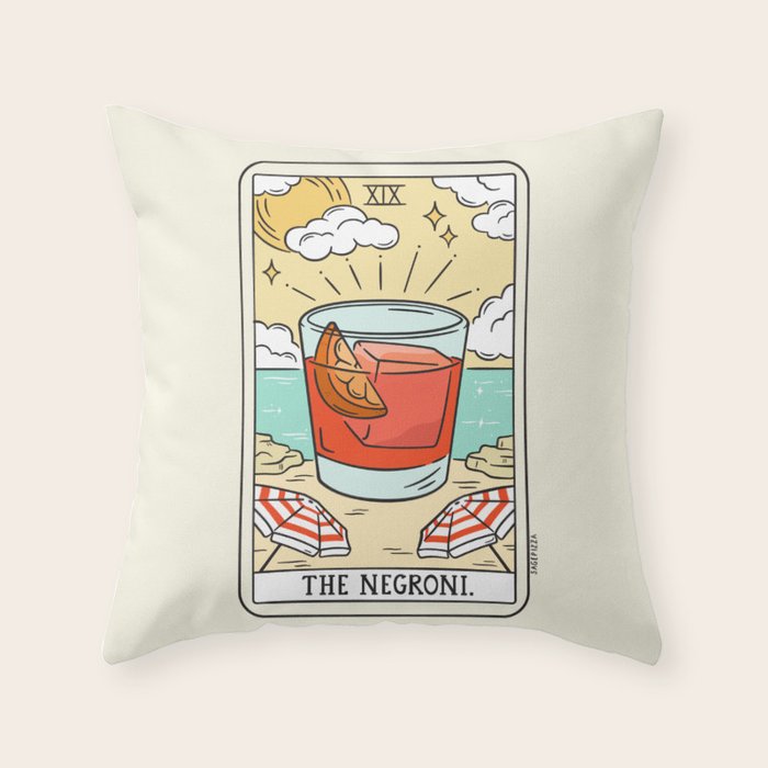 NEGRONI READING Throw Pillow Gallery Image 6