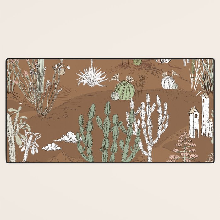 whimsical cactus earthy landscape Desk Mat Gallery Image 3