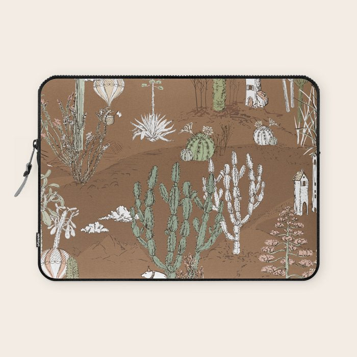 whimsical cactus earthy landscape Laptop Sleeve Gallery Image 1