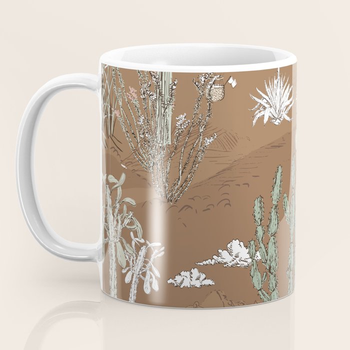 whimsical cactus earthy landscape Coffee Mug Gallery Image 3