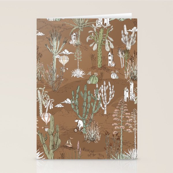 whimsical cactus earthy landscape Stationery Card Gallery Image 2