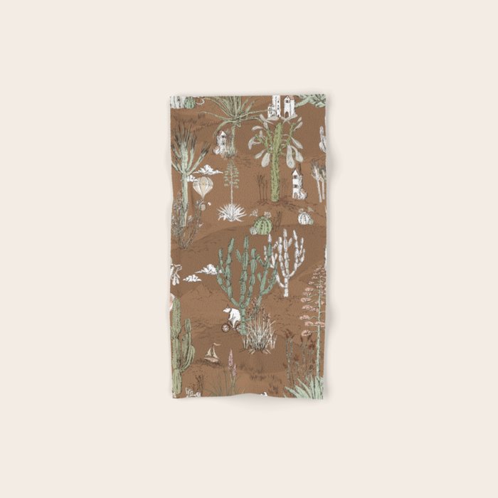 whimsical cactus earthy landscape Bath Towel Gallery Image 1