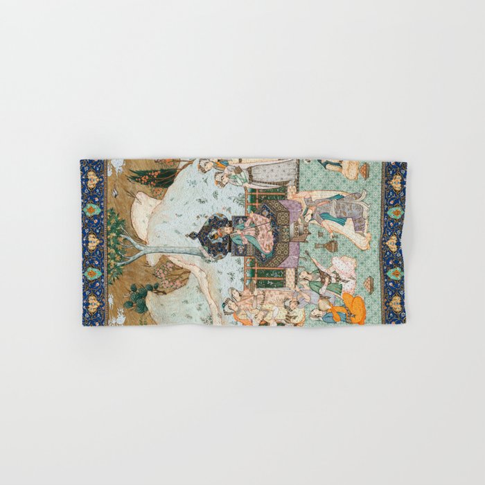 Persian Royal Court Dance Show Miniature Painting  Bath Towel Gallery Image 1