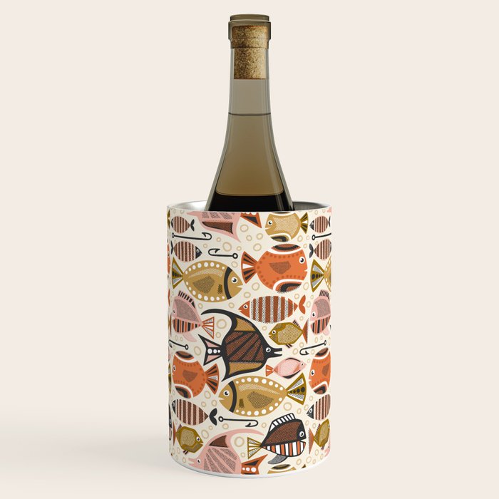 Mid Mod Deep Sea Fishing Ivory Wine Chiller Gallery Image 1