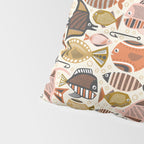 Mid Mod Deep Sea Fishing Ivory Pillow Sham Gallery Image 4