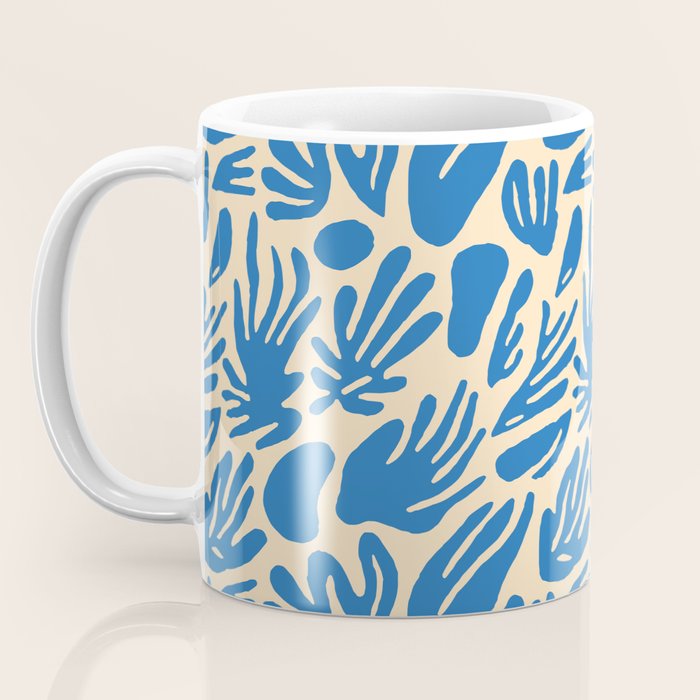 Blue nature leaf shape art pattern Coffee Mug Gallery Image 3