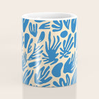 Blue nature leaf shape art pattern Coffee Mug Gallery Image 4