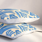 Blue nature leaf shape art pattern Pillow Sham Gallery Image 3
