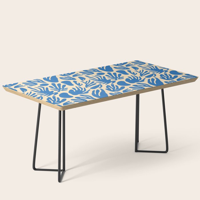 Blue nature leaf shape art pattern Coffee Table Gallery Image 1