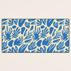 Blue nature leaf shape art pattern Desk Mat Gallery Image 3