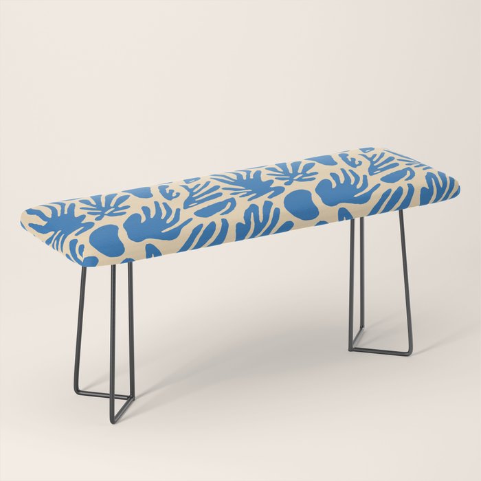 Blue nature leaf shape art pattern Bench Gallery Image 1