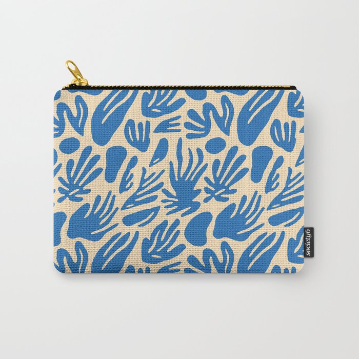 Blue nature leaf shape art pattern Carry All Pouch Gallery Image 1