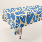Blue nature leaf shape art pattern Tablecloth Gallery Image 1