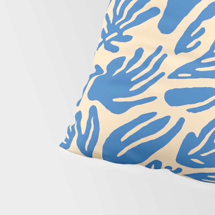 Blue nature leaf shape art pattern Pillow Sham Gallery Image 4