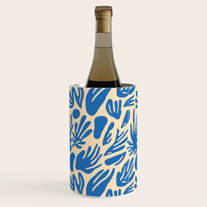 Blue nature leaf shape art pattern Wine Chiller Gallery Image 3