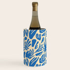 Blue nature leaf shape art pattern Wine Chiller Gallery Image 3